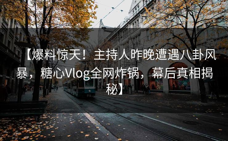 【爆料惊天！主持人昨晚遭遇八卦风暴，糖心Vlog全网炸锅，幕后真相揭秘】
