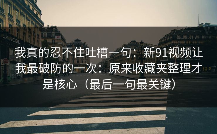 我真的忍不住吐槽一句：新91视频让我最破防的一次：原来收藏夹整理才是核心（最后一句最关键）